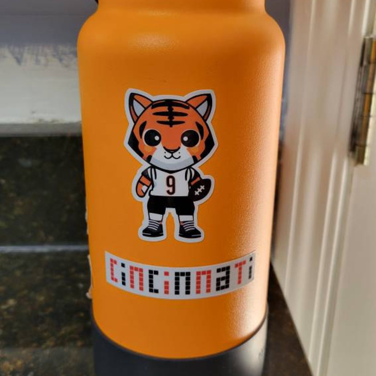 Cincinnati Bengals Tiger Sticker with WHITE JERSEY