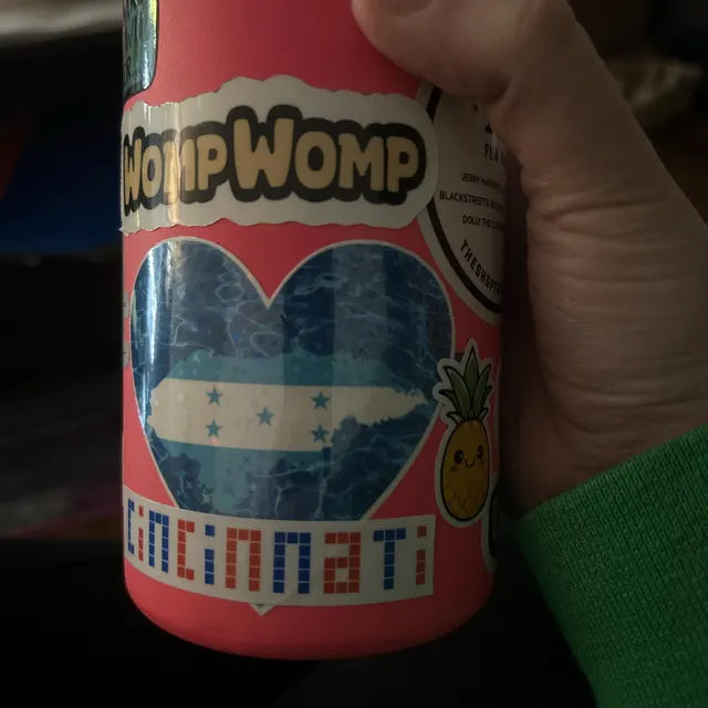 Cincinnati Sticker in Orange & Blue- For FC Cincinnati Fans! Cincinnati Convention Center Skyline Sign Vinyl Sticker- Pixel Art. 3 Sizes.