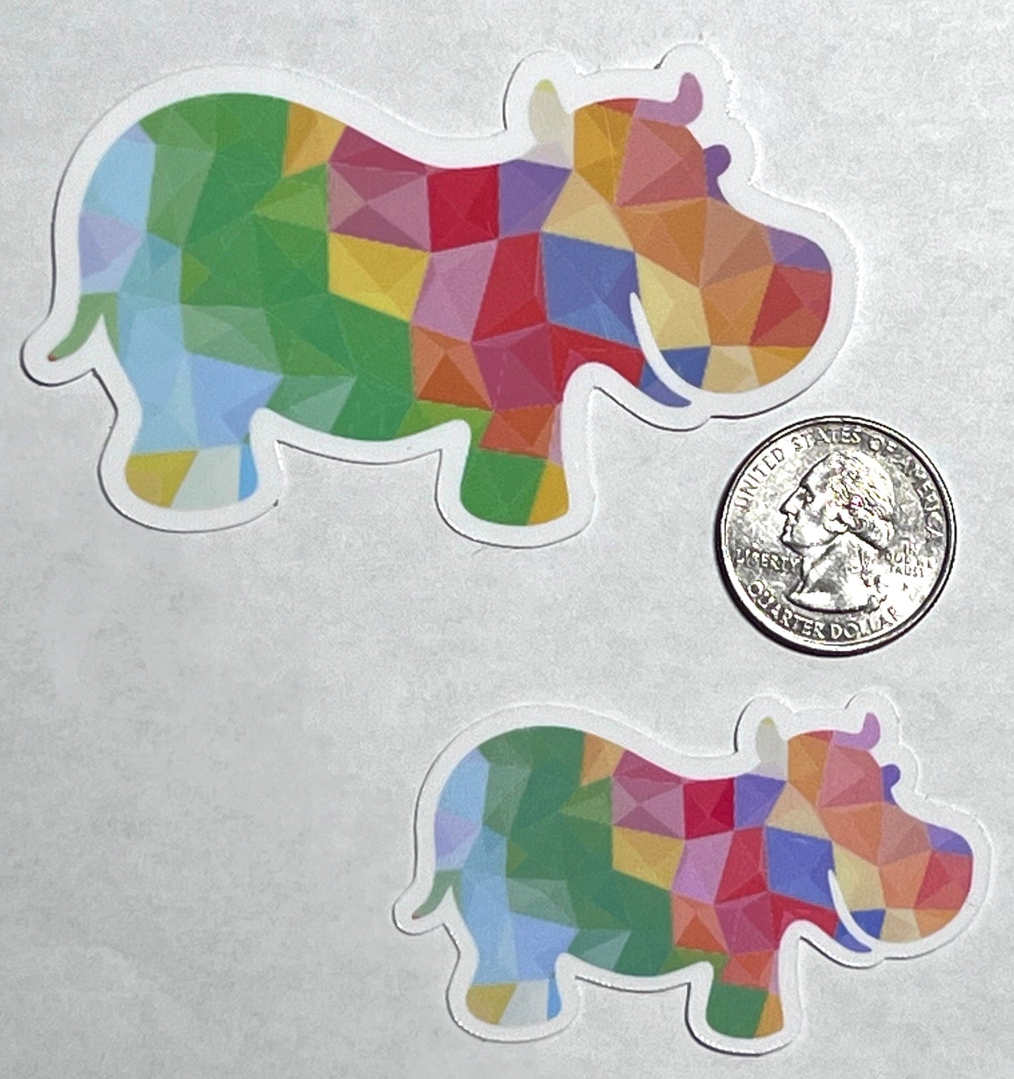 Colorful Hippo Vinyl Sticker image 2