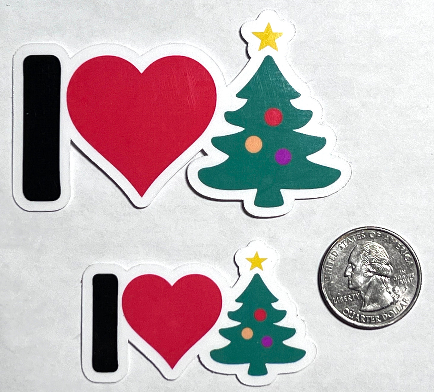 I Heart Christmas Tree Vinyl Sticker image 2
