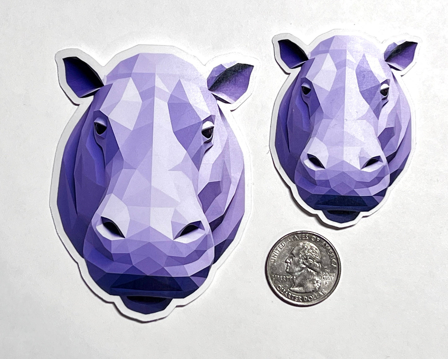 Geometric Hippo Head Vinyl Sticker image 2
