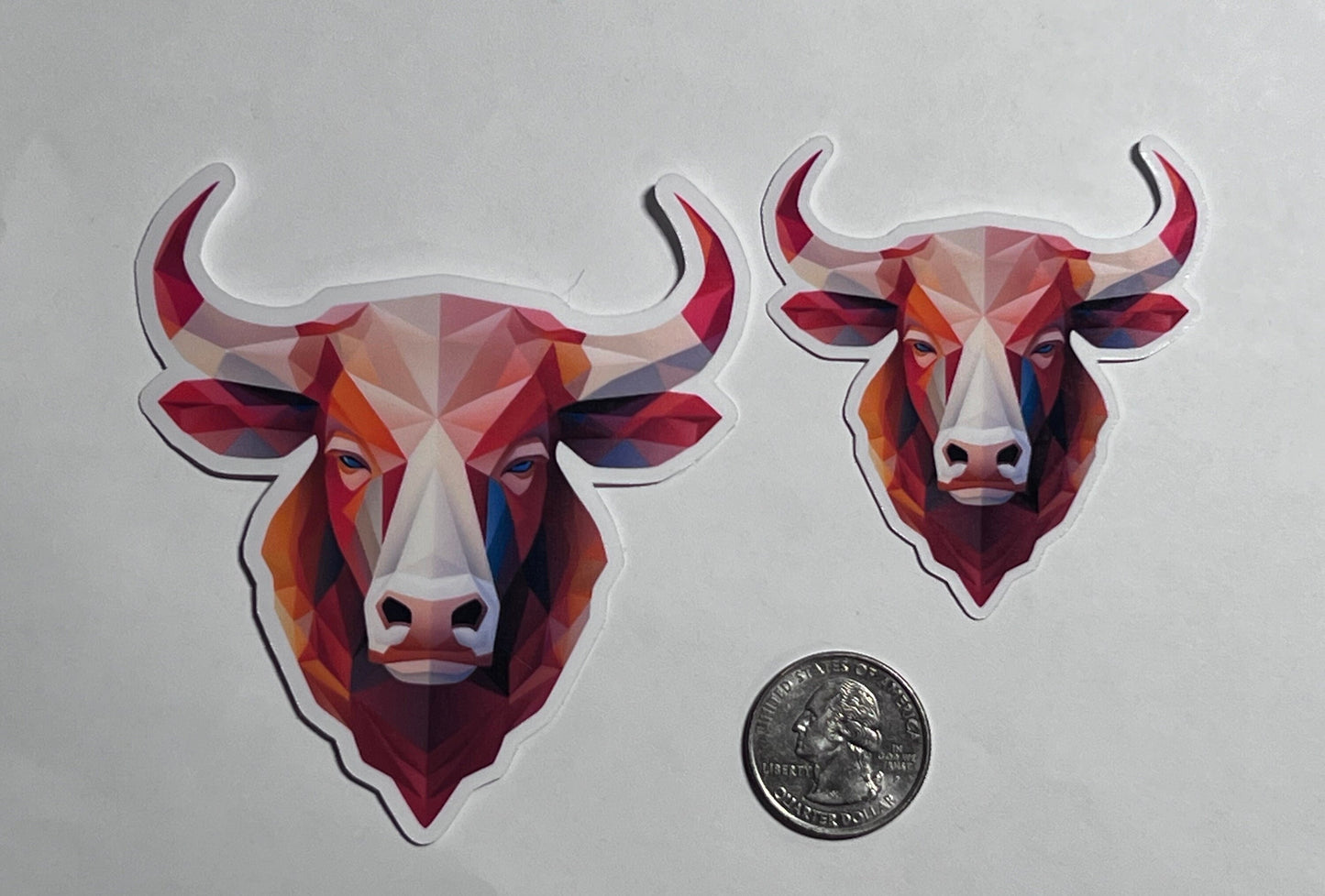 Geometric Bull Vinyl Sticker image 2