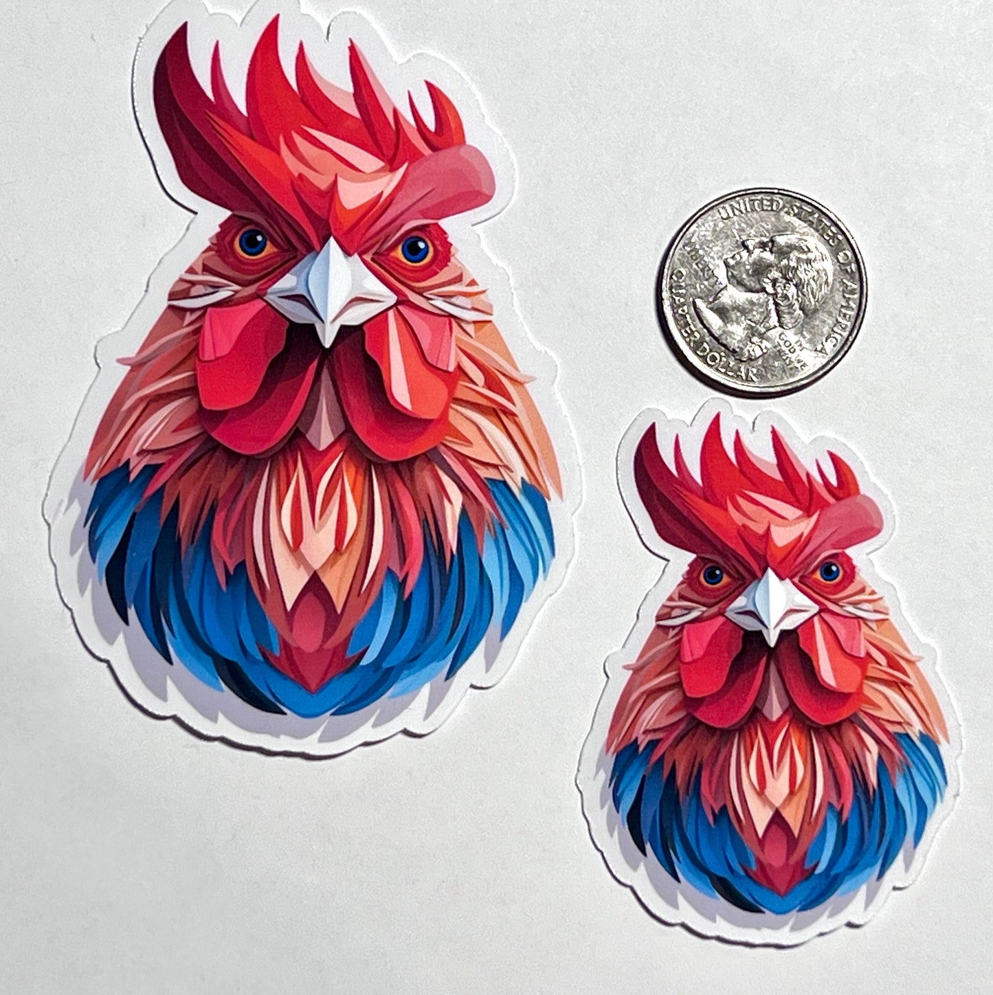 Geometric Rooster Vinyl Sticker image 2