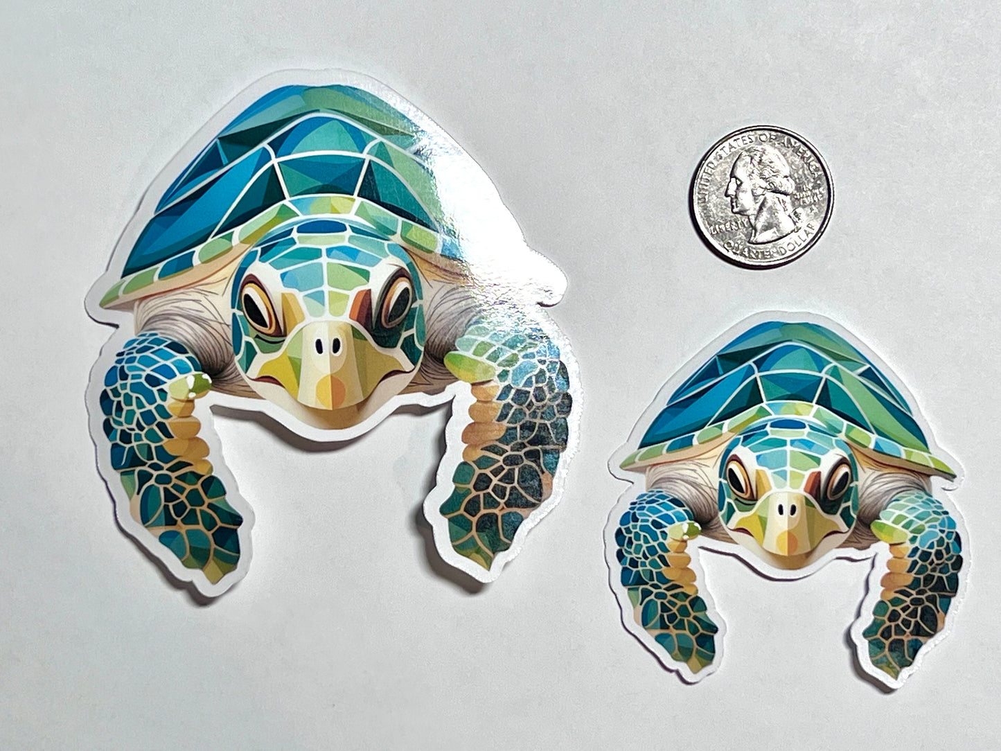 Stylized Sea Turtle Head Vinyl Sticker image 2