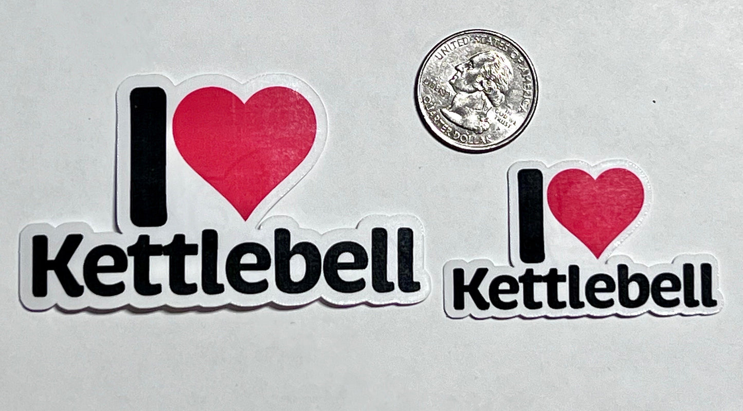 I Heart Kettlebell Vinyl Sticker image 2