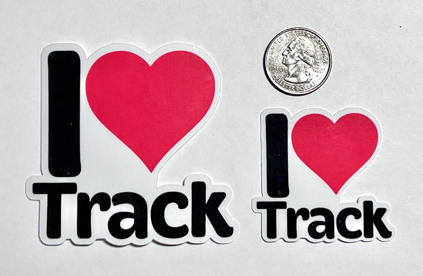 I Heart Track Vinyl Sticker image 2