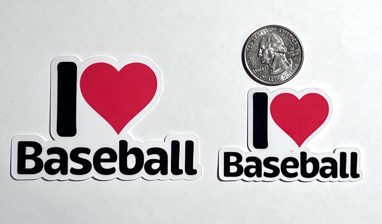 I Heart Baseball Vinyl Sticker image 2
