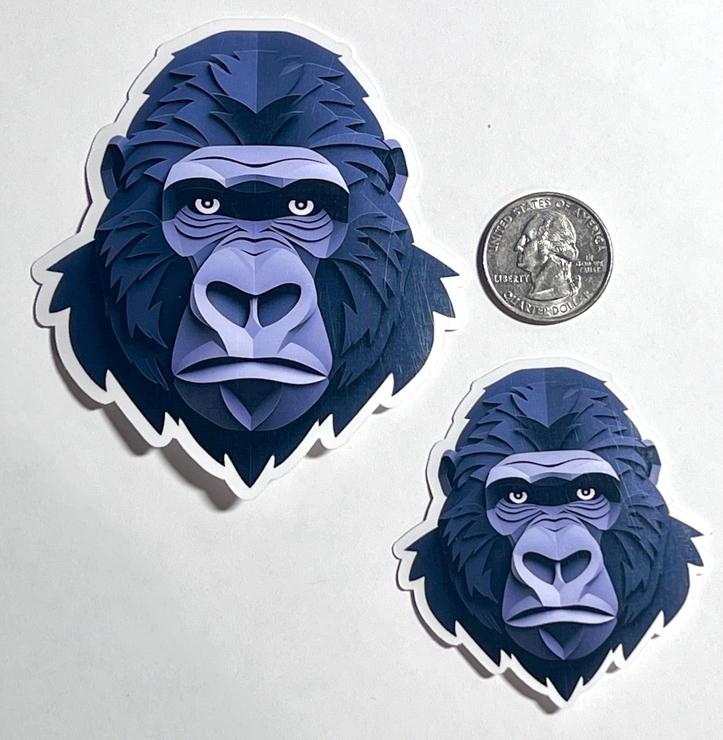 Geometric Gorilla Vinyl Sticker image 2