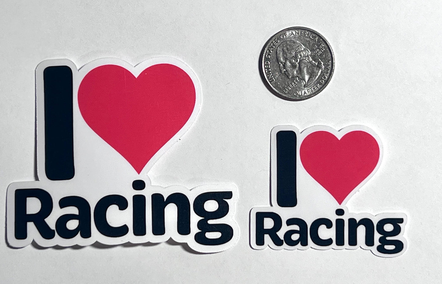 I Heart Racing Vinyl Sticker image 2