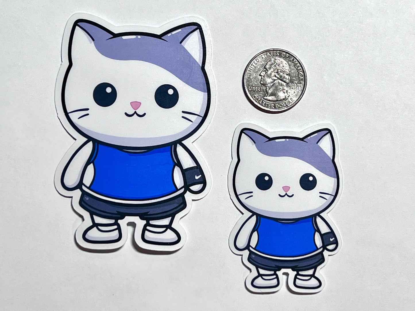 Workout Cat Vinyl Sticker image 2