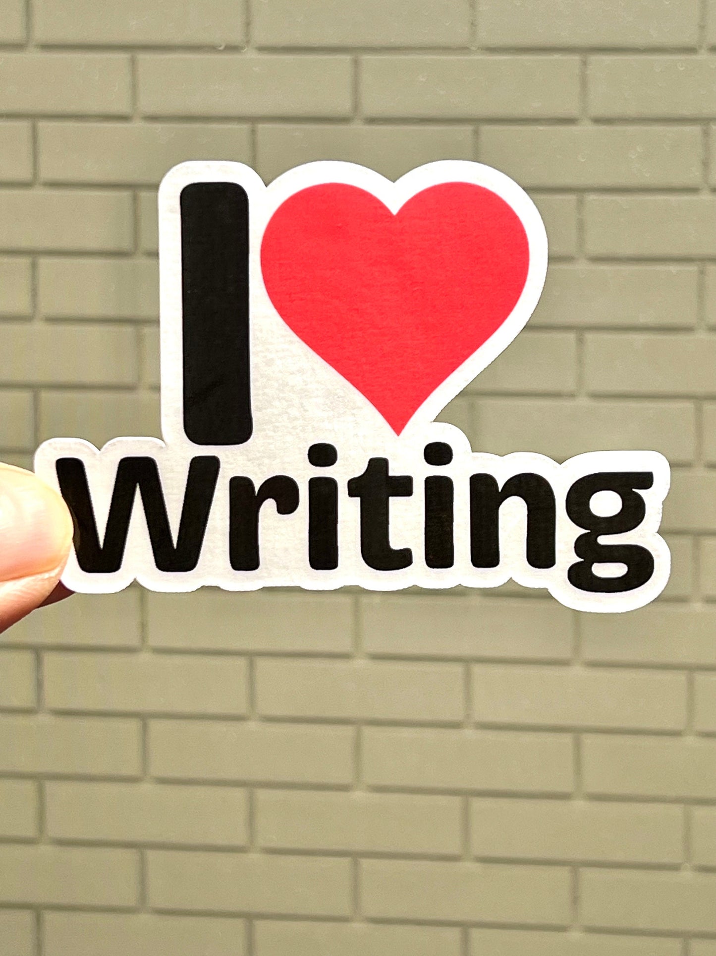 I love Writing Sticker | I Heart Writing Vinyl Sticker | Writers Gift | Fiction Writer | English Major