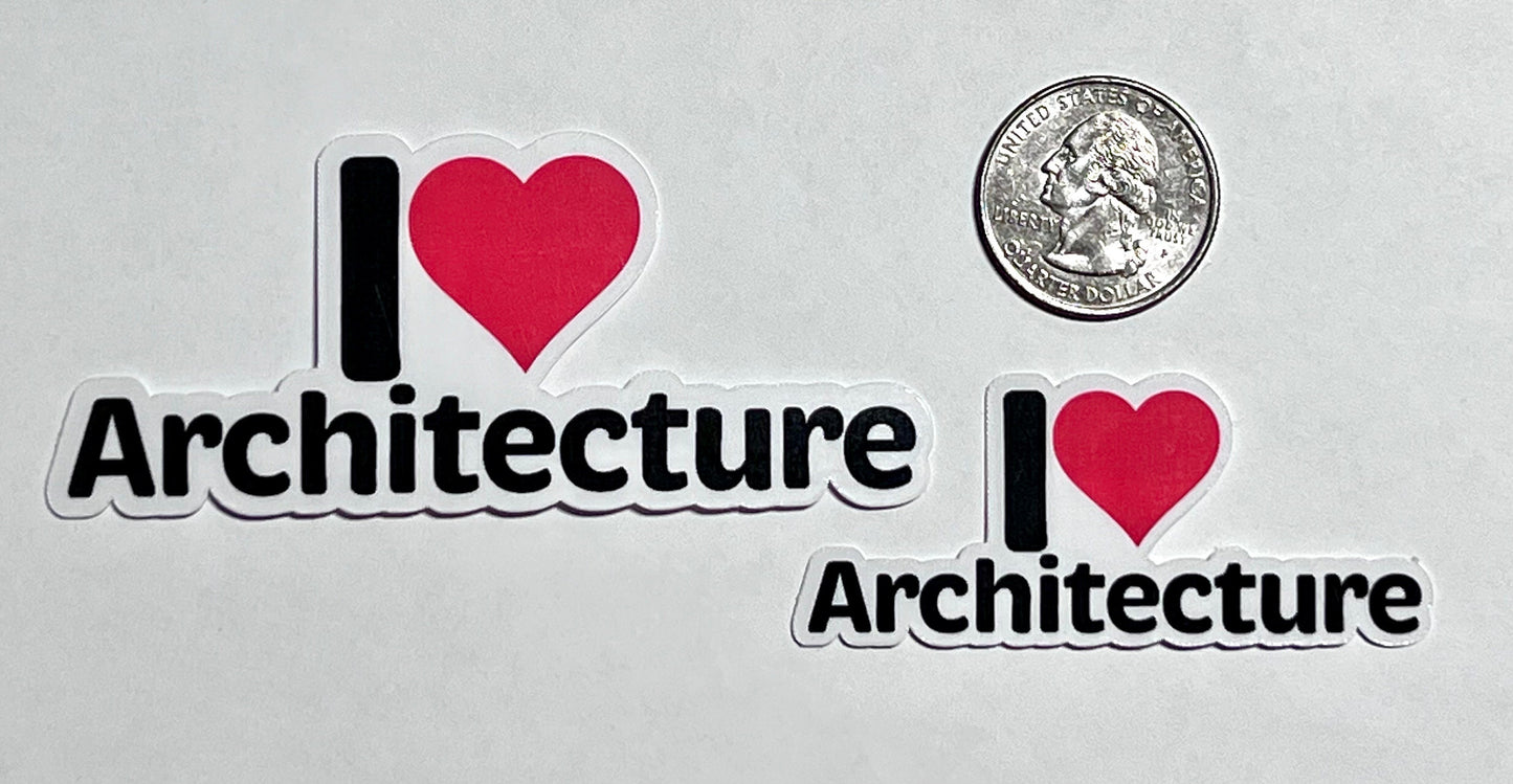 I Heart Architecture Vinyl Sticker image 2