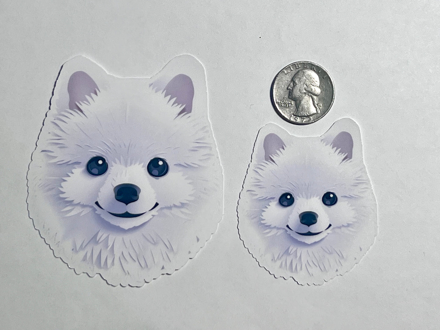 White Pomeranian Dog Vinyl Sticker image 2