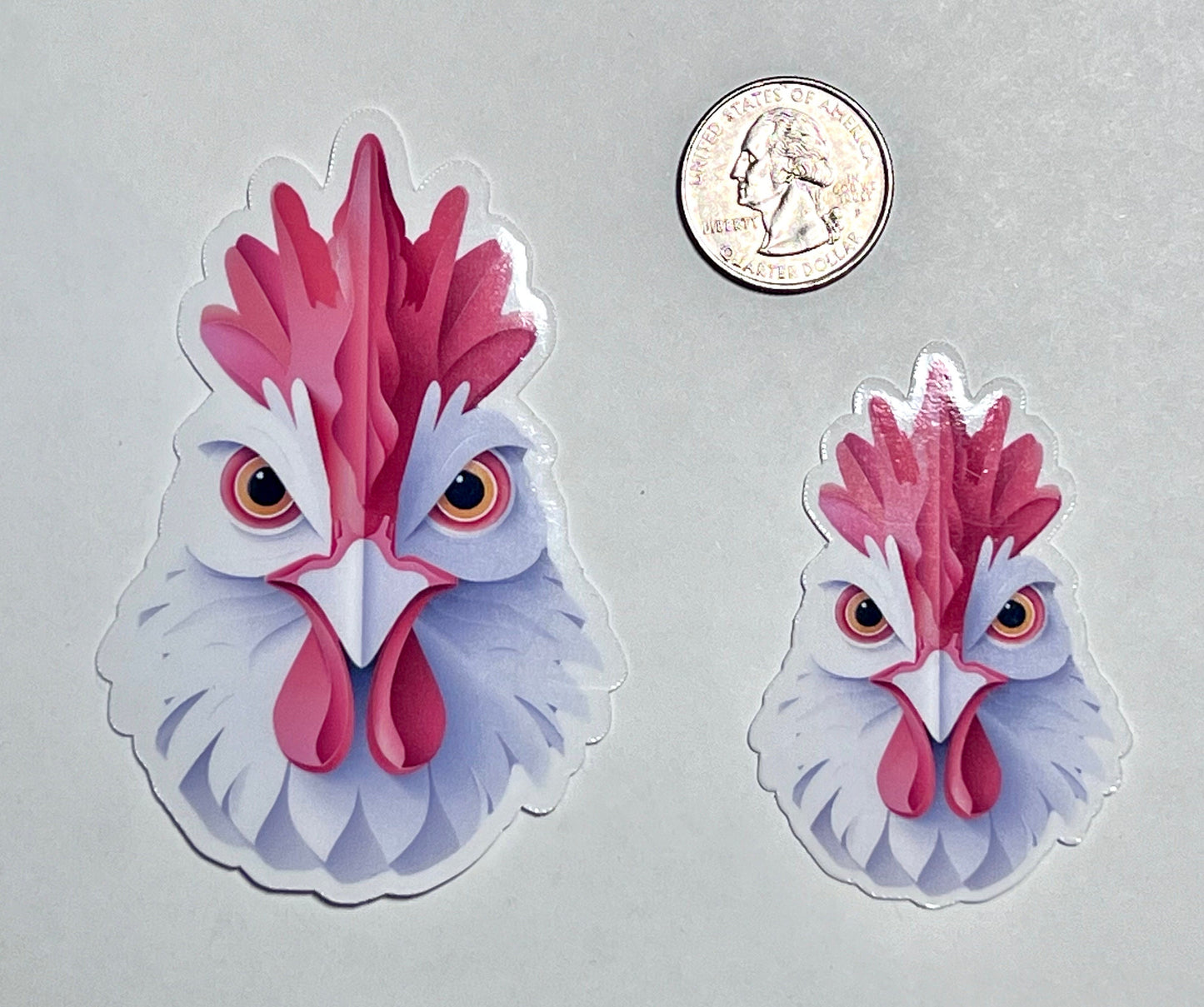 Geometric White Chicken Vinyl Sticker image 2
