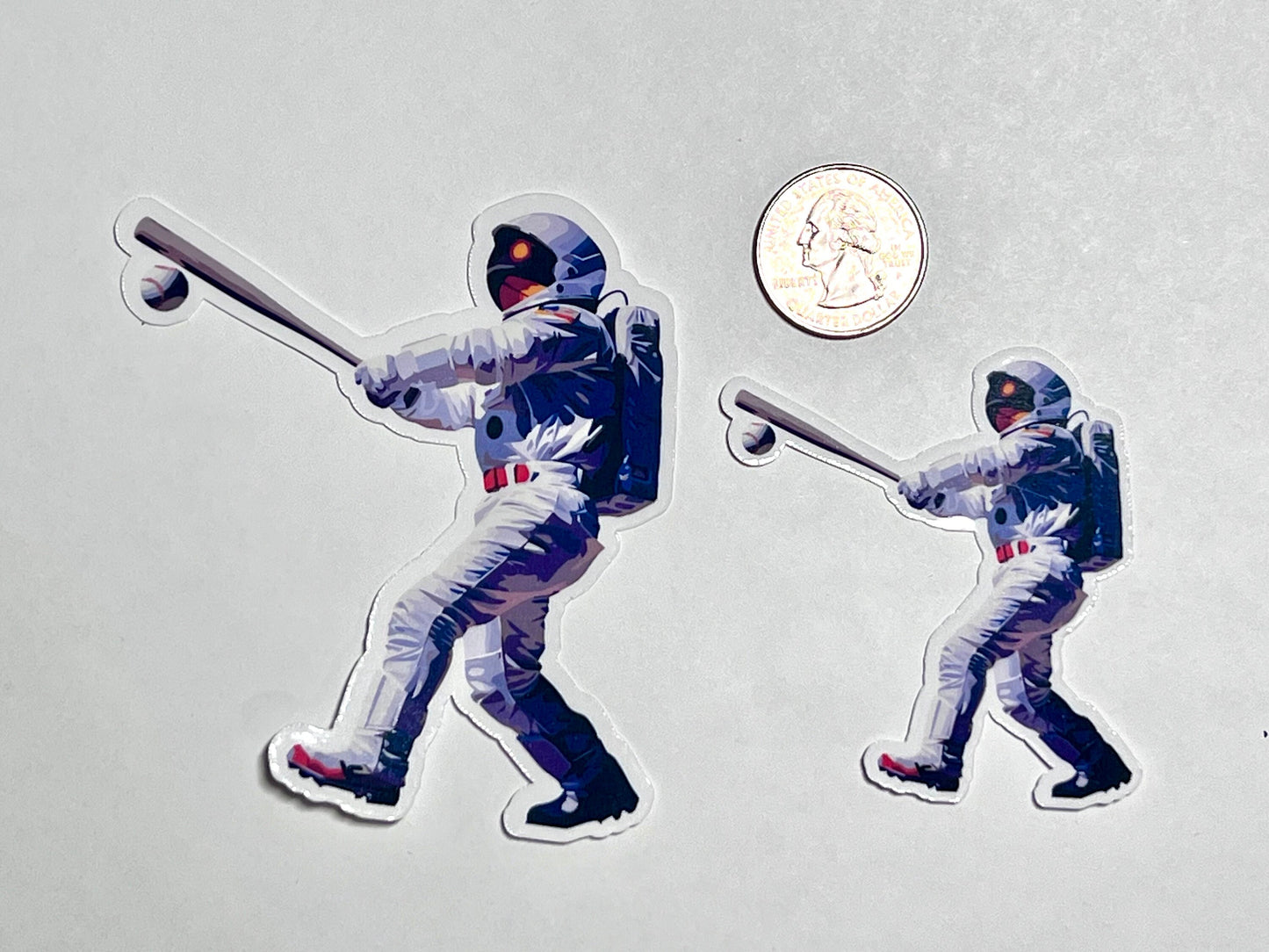 Baseball Astronaut Vinyl Sticker image 2