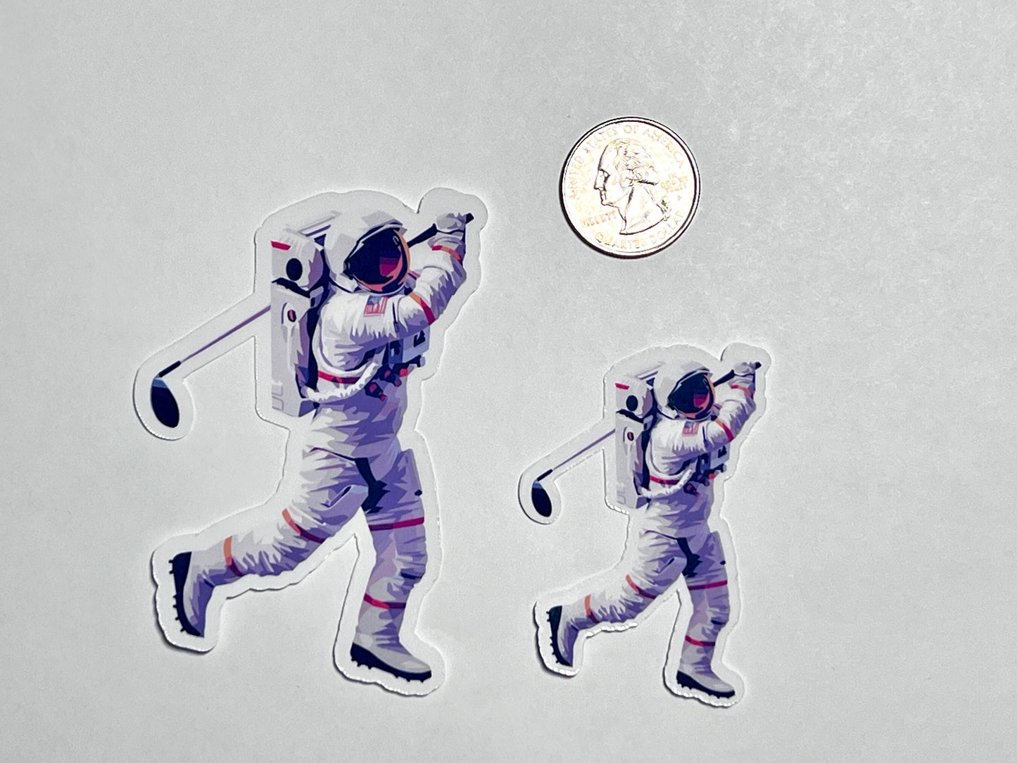 Golf Astronaut Vinyl Sticker image 2