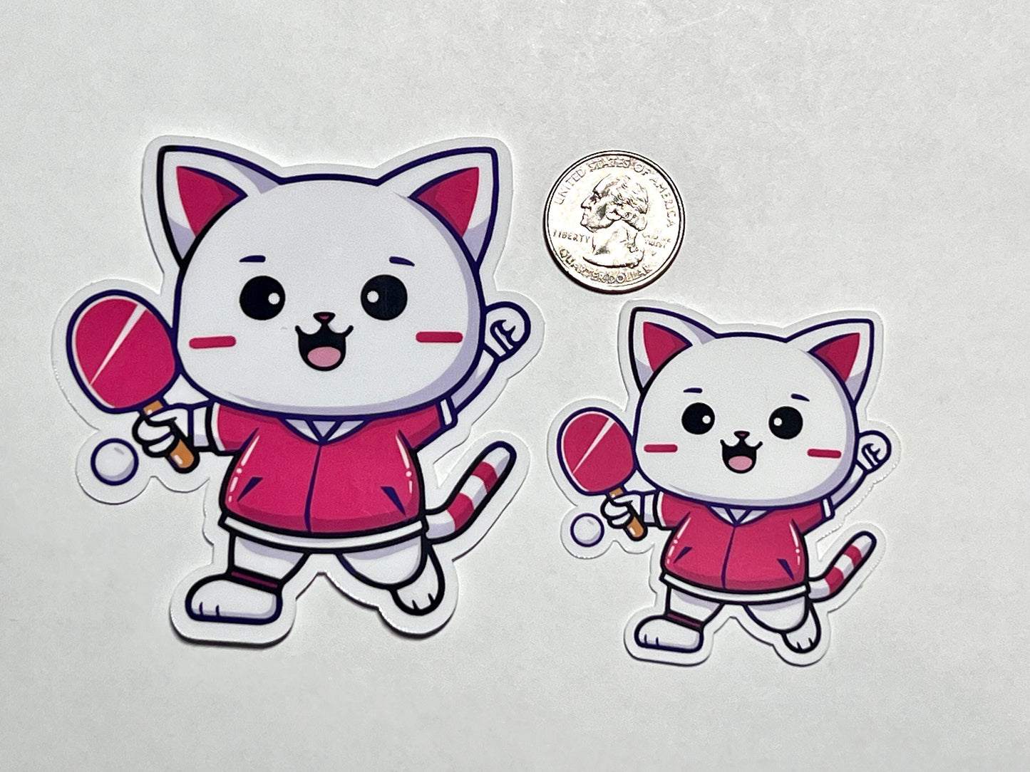 Ping Pong Cat Vinyl Sticker image 2