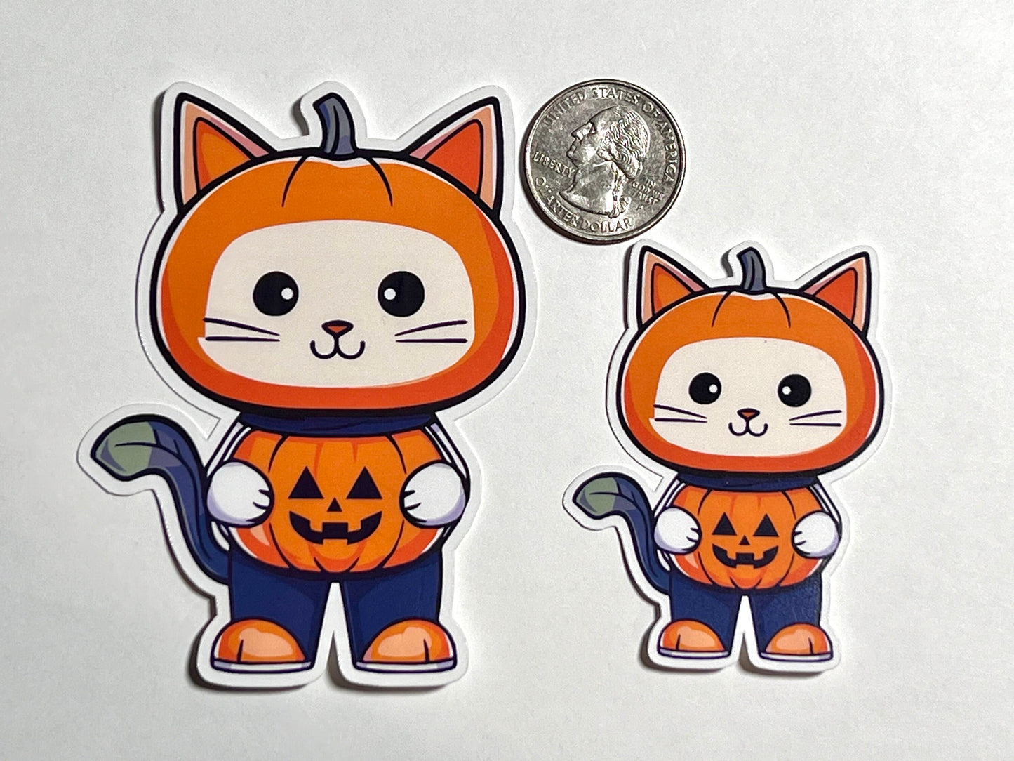 Pumpkin Cat Vinyl Sticker image 2