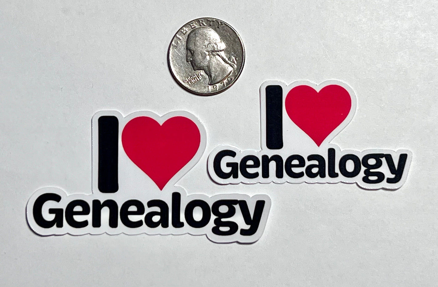 I Heart Genealogy Vinyl Sticker image 2
