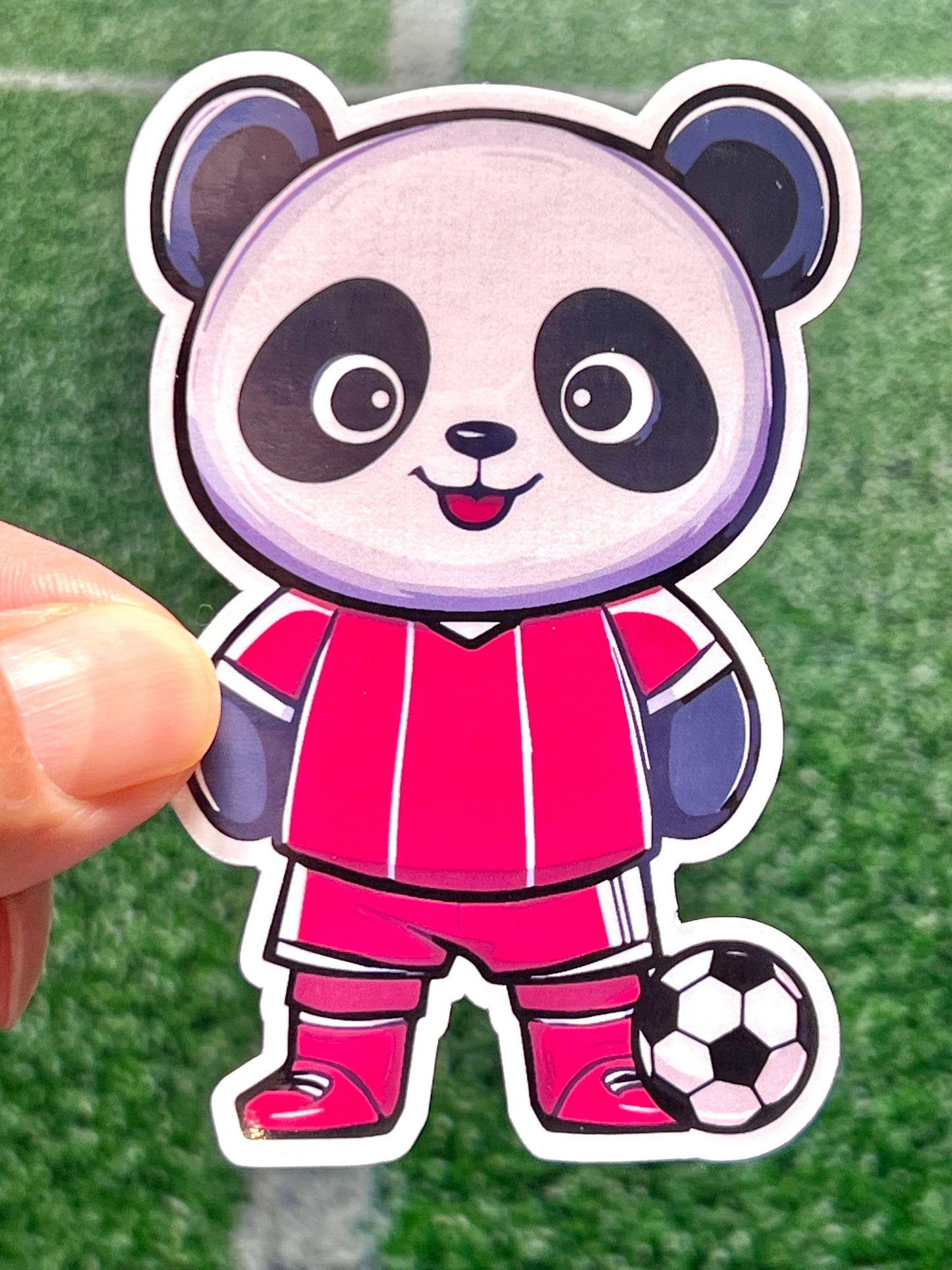 Panda Soccer Sticker | Football Panda Vinyl Sticker | Soccer Team Gift