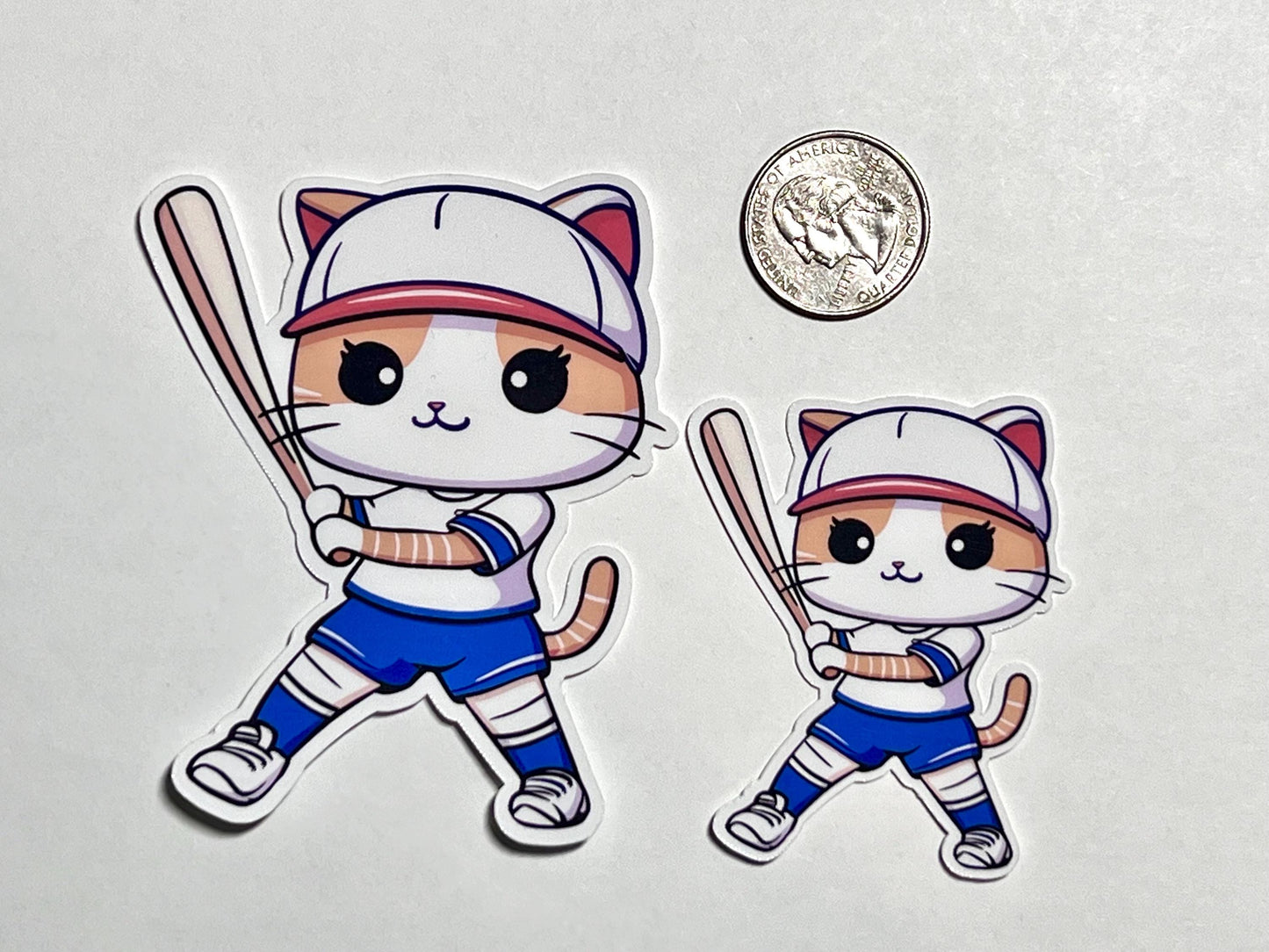 Softball Cat Vinyl Sticker image 2