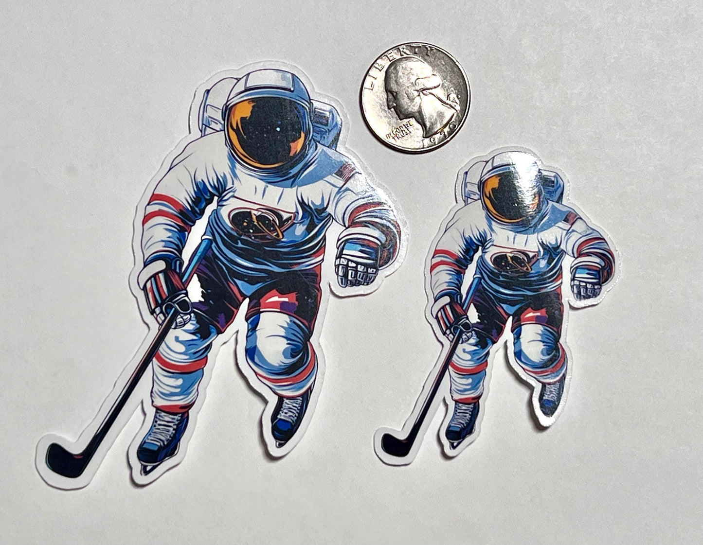 Hockey Astronaut Vinyl Sticker image 2