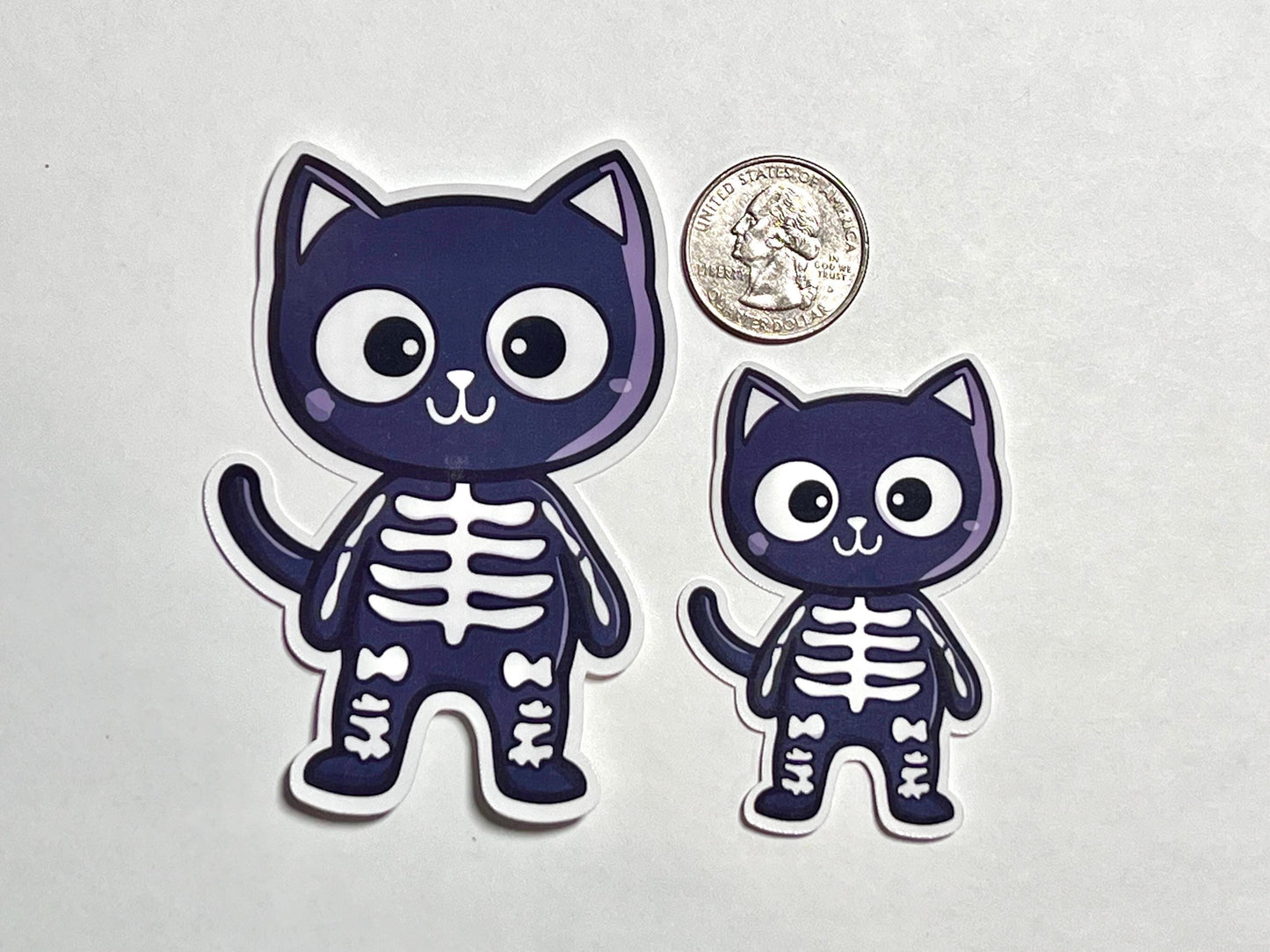 Skeleton Cat Vinyl Sticker image 2