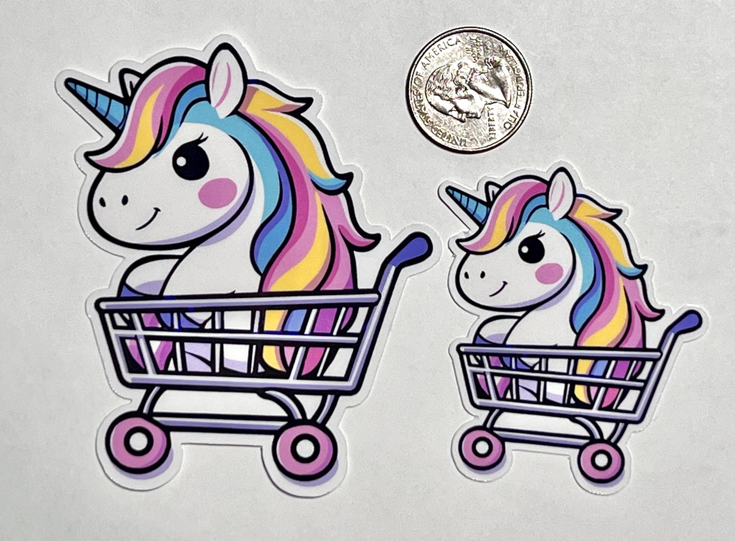 Shopping Unicorn Vinyl Sticker image 2