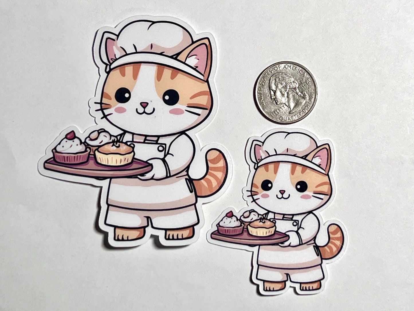 Pastry Chef Cat Vinyl Sticker image 2
