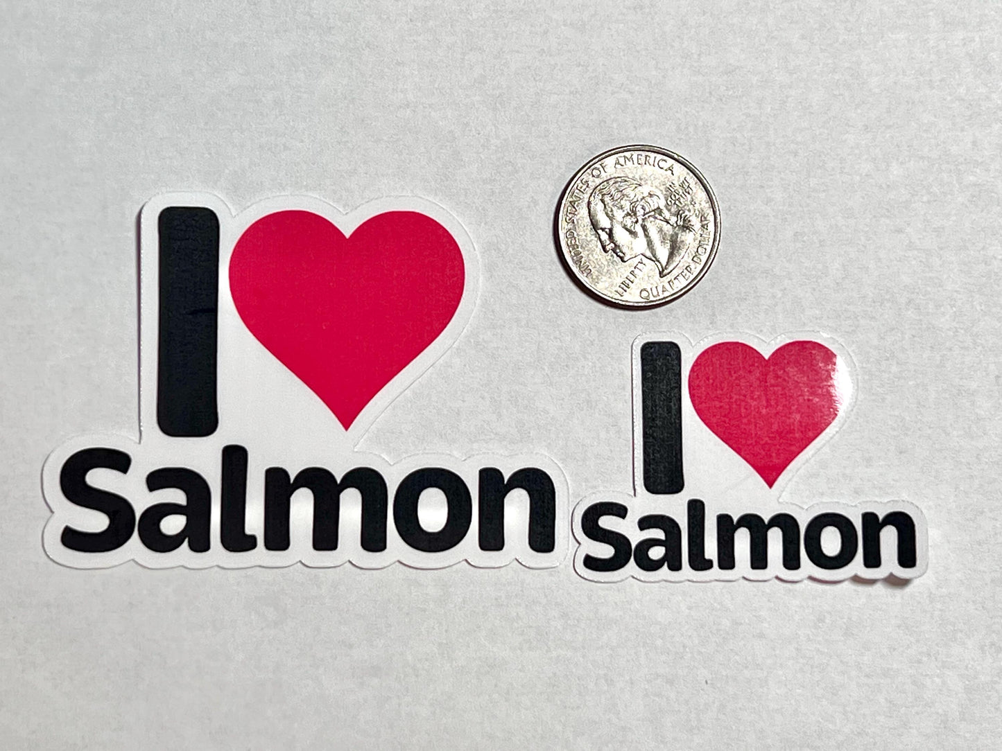 I Heart Salmon Vinyl Sticker image 2