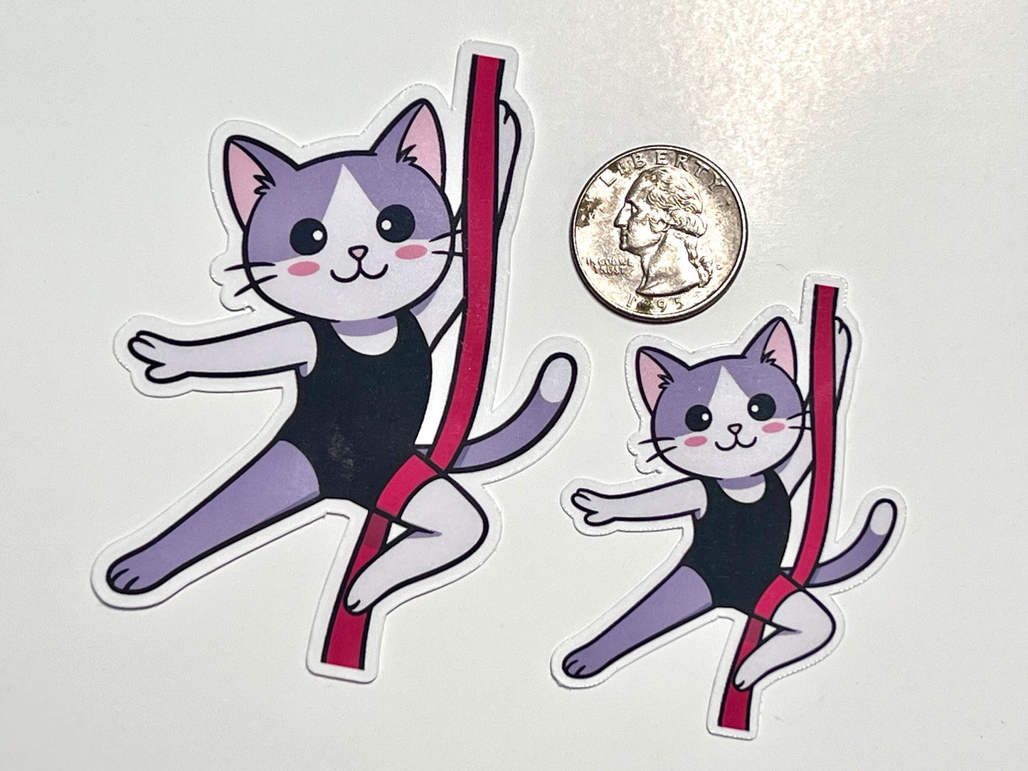 Aerial Silks Cat Vinyl Sticker image 2