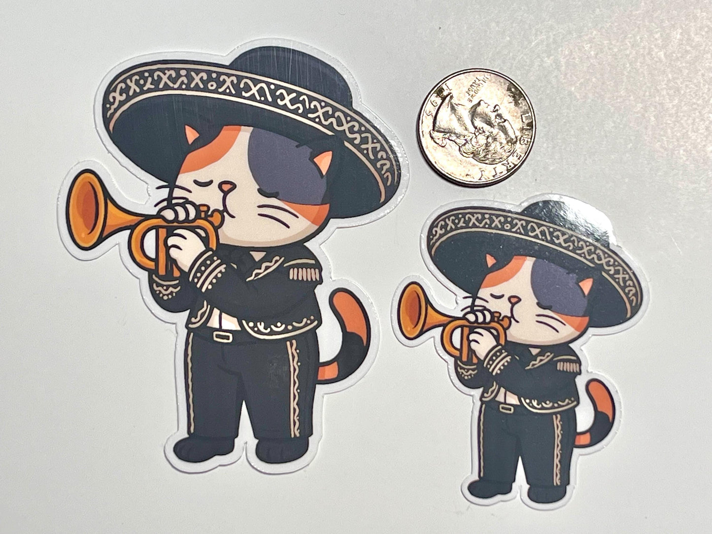 Mariachi Cat Vinyl Sticker image 2