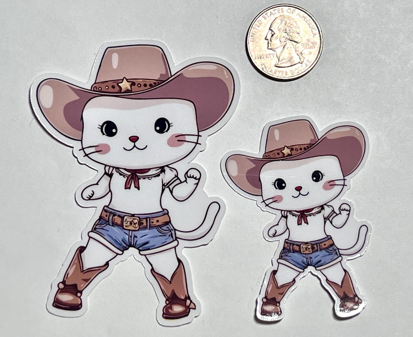 Cowgirl Cat Vinyl Sticker image 2