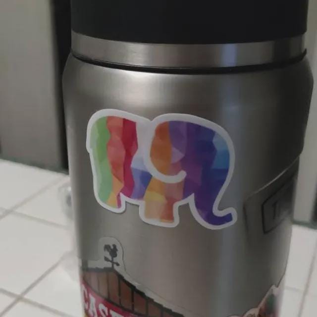 Colorful Elephant Vinyl Sticker image 3