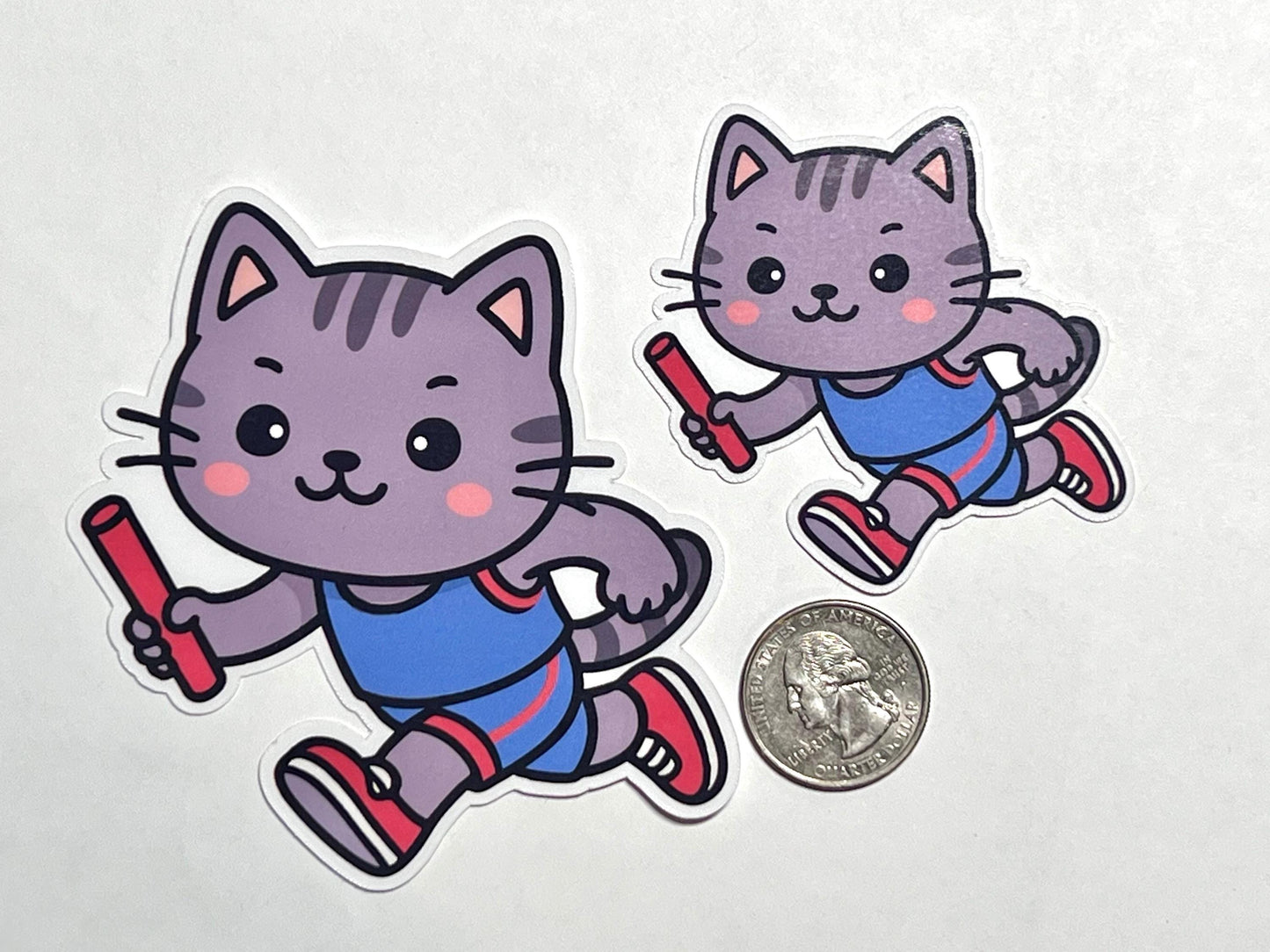 Track Relay Cat Vinyl Sticker image 2