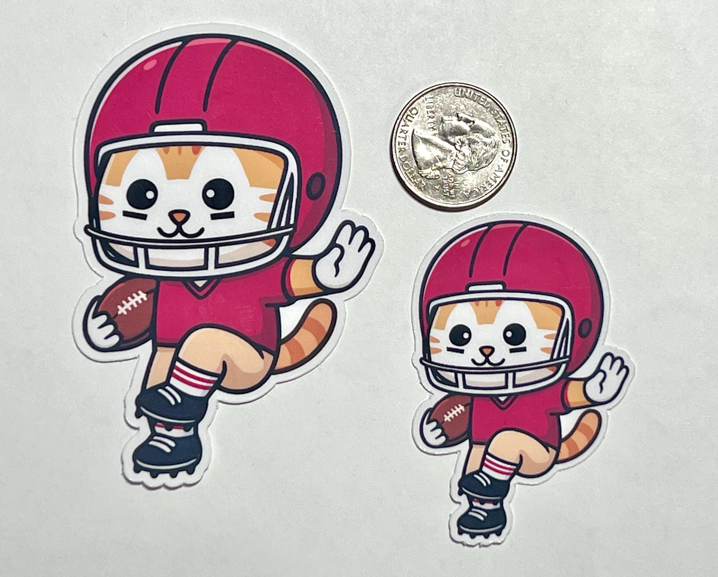 Football Cat Vinyl Sticker image 2