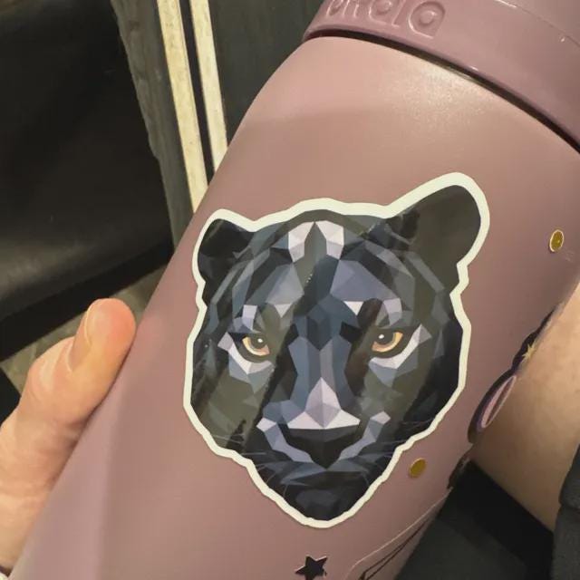 Geometric Black Panther Vinyl Sticker image 3