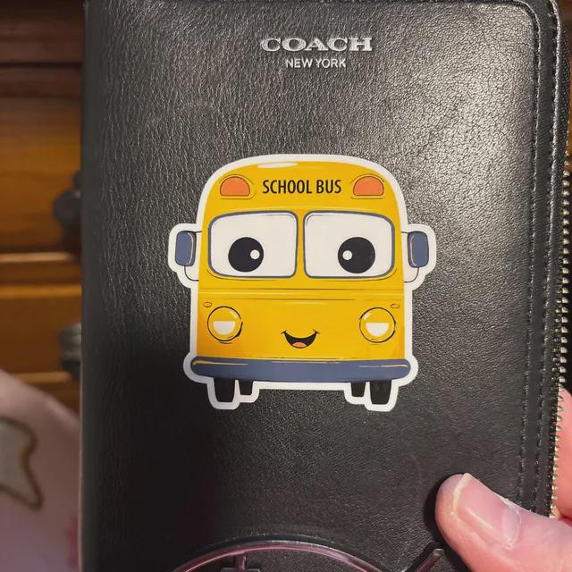 Retro Yellow School Bus Vinyl Sticker image 3
