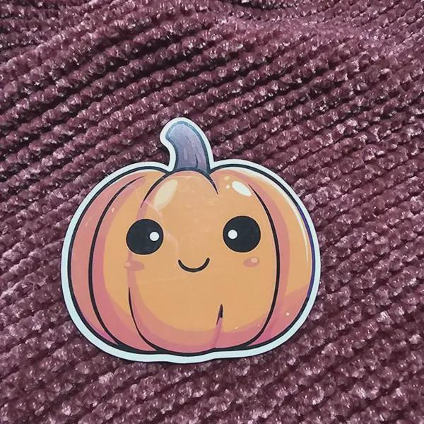 Orange Pumpkin Vinyl Sticker image 3