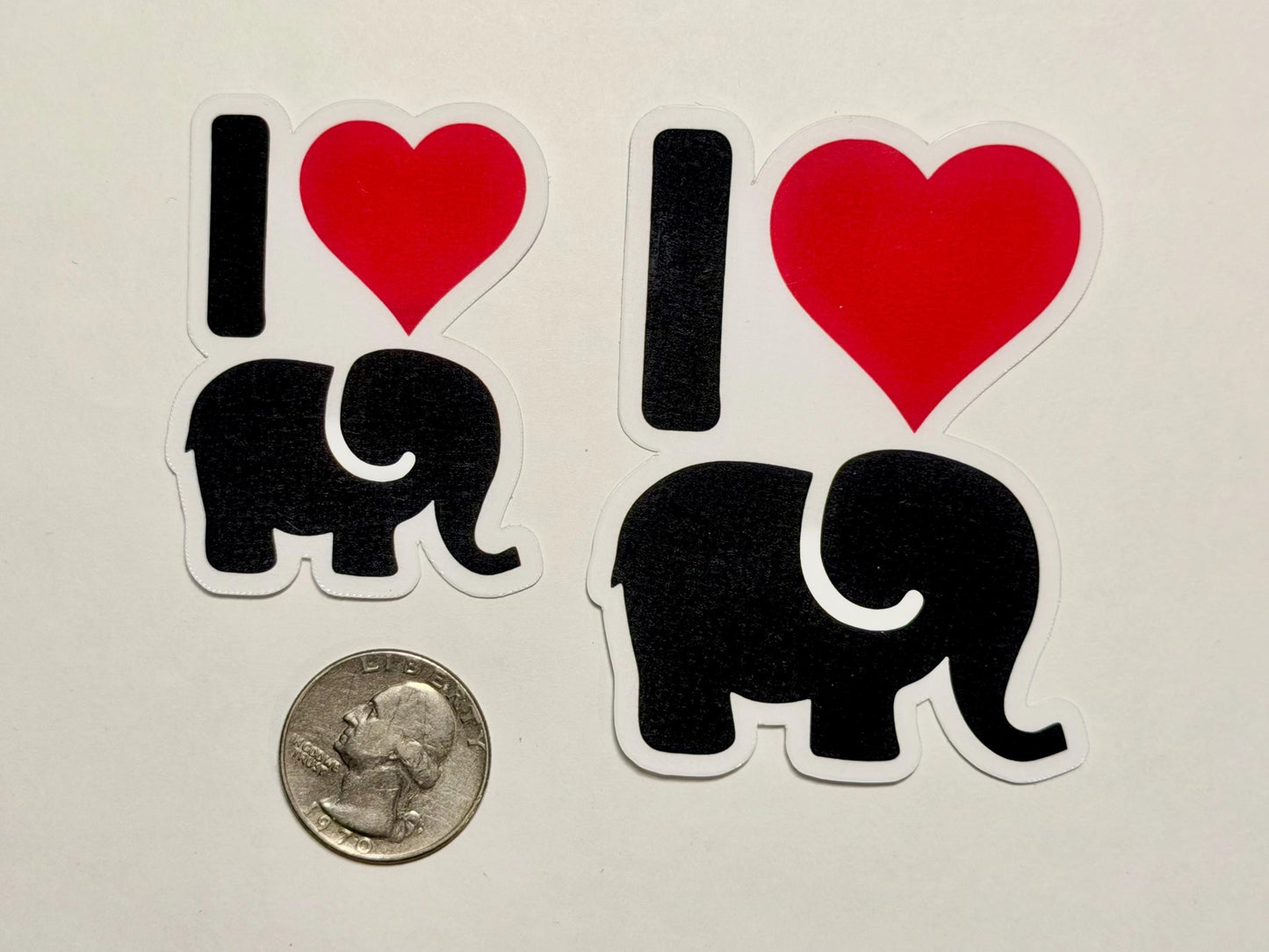 I Heart Elephants Vinyl Sticker image 2