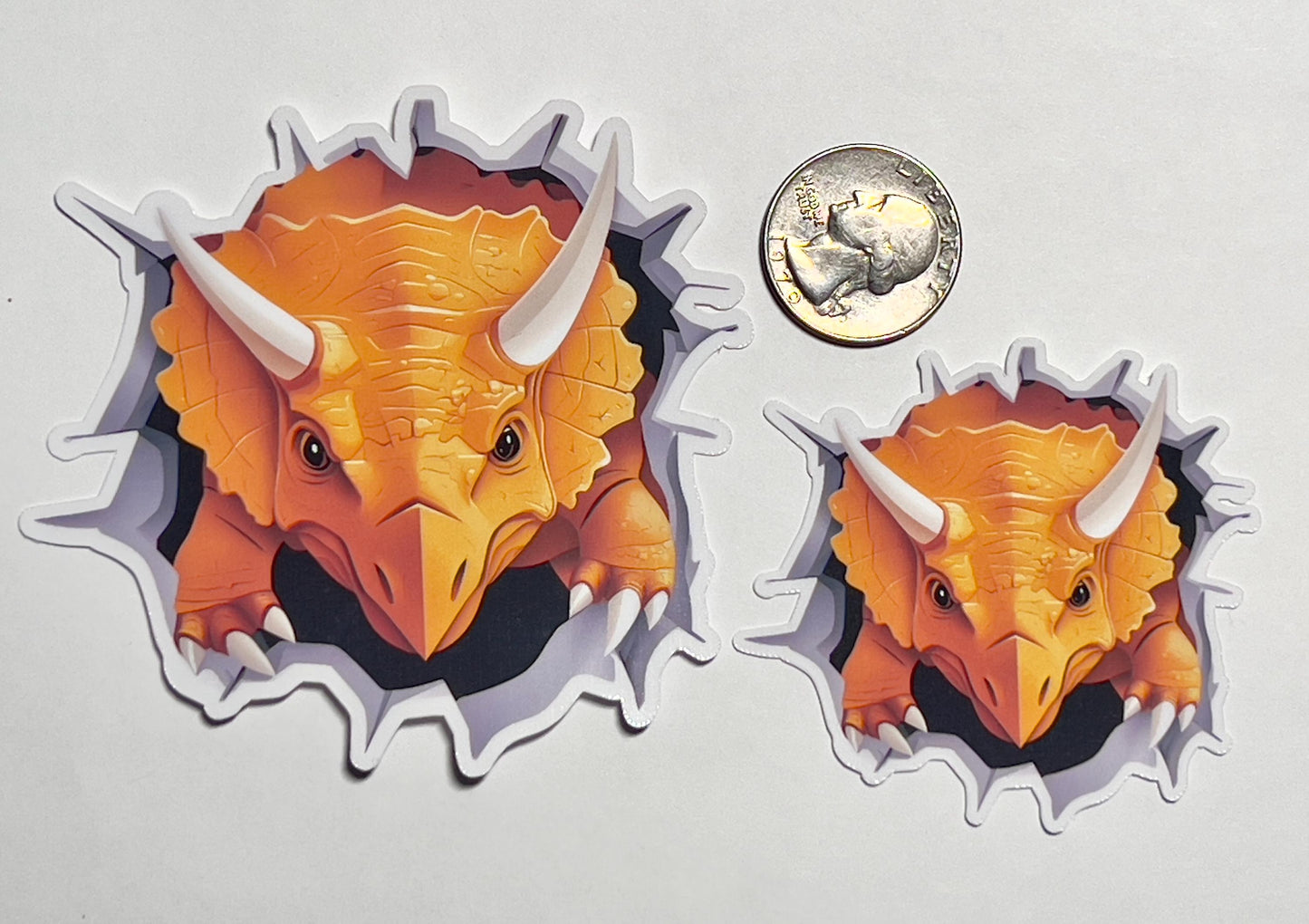 Triceratops Sticker | Triceratops Dinosaur Punching Through Wall Sticker | Fun Lunch Box & Water Bottle Sticker