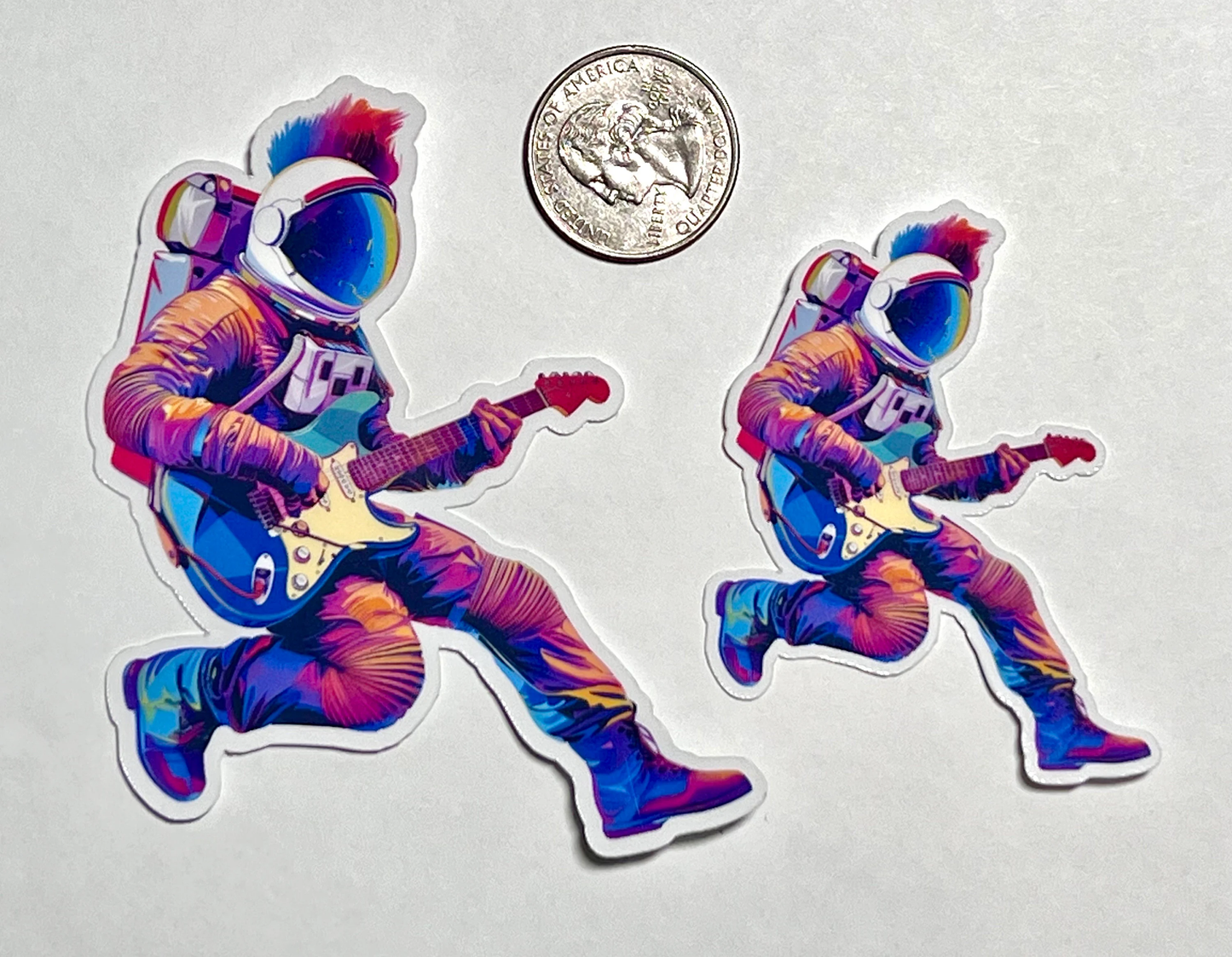 Astronaut Playing Guitar Sticker | Electric Guitar Astronaut Vinyl Sticker