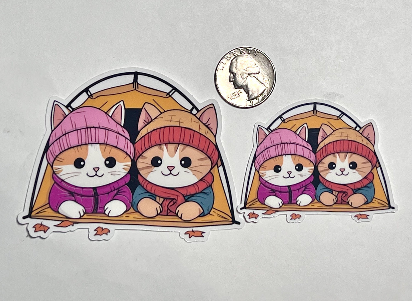Camping Cats Sticker | Campground Kitties Sticker | Outdoor Adventure