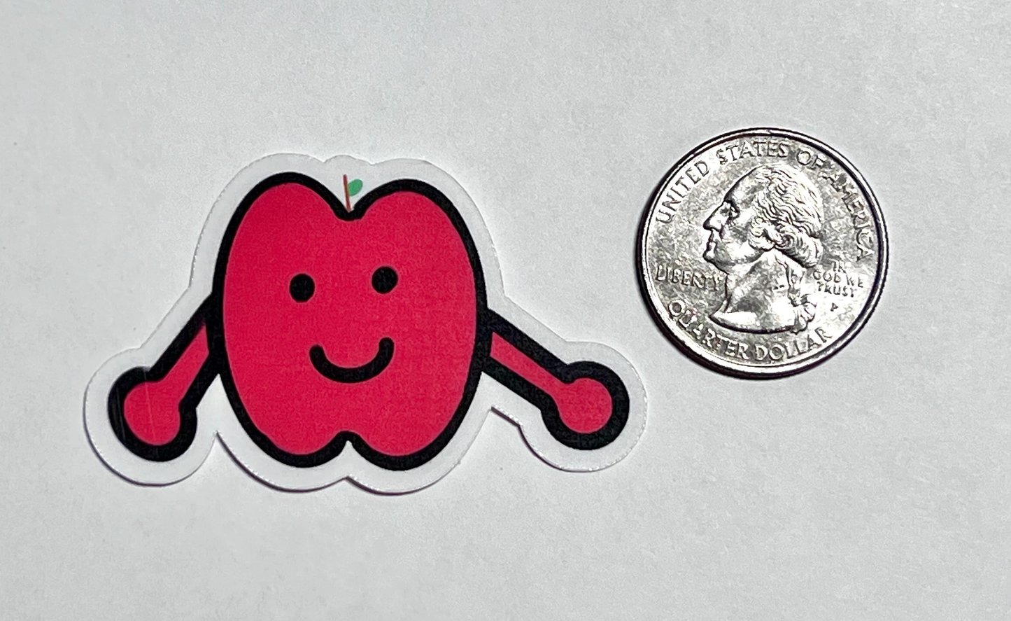 Mr. Apple- Happy Cartoon Apple. Fruit Vinyl Sticker | Kids Art