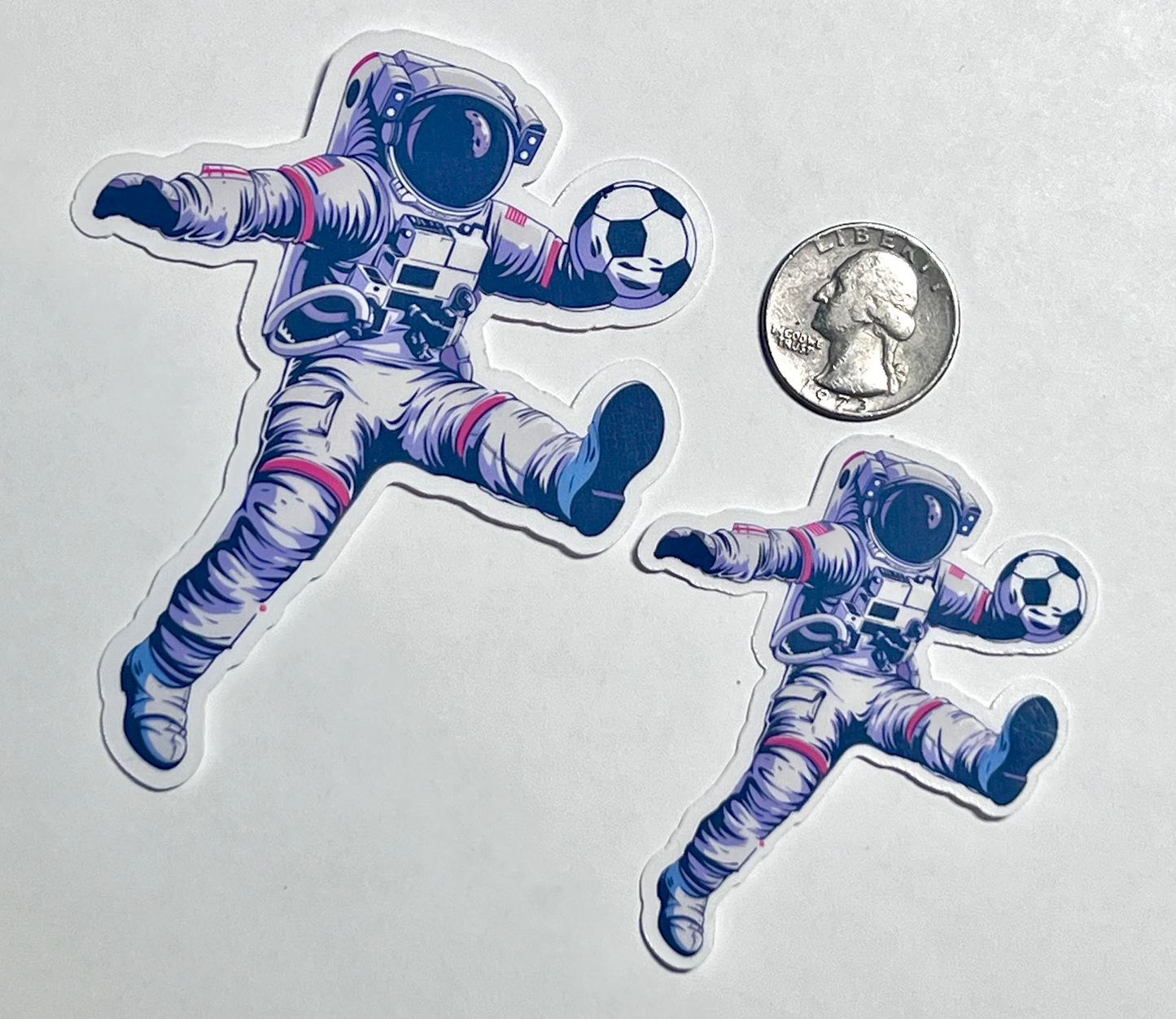 Soccer Astronaut Sticker | Spaceman Soccer Vinyl Sticker | Space Theme Soccer Sticker
