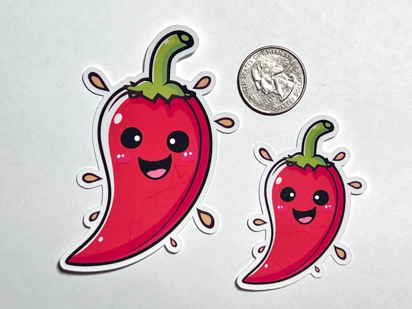 Cute Chili Pepper Sticker | Hot Pepper Kawaii Design | Spicy Food Lover | Spicy Cuisine | Bring Some Heat | Chili Sauce