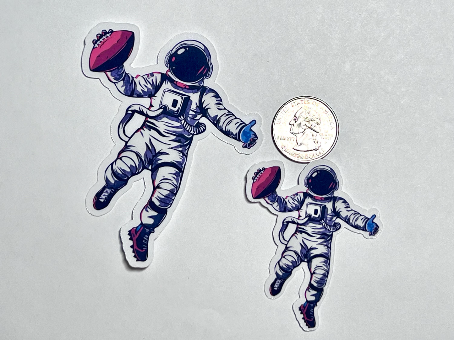 Football Astronaut Sticker | Spaceman Football Vinyl Sticker