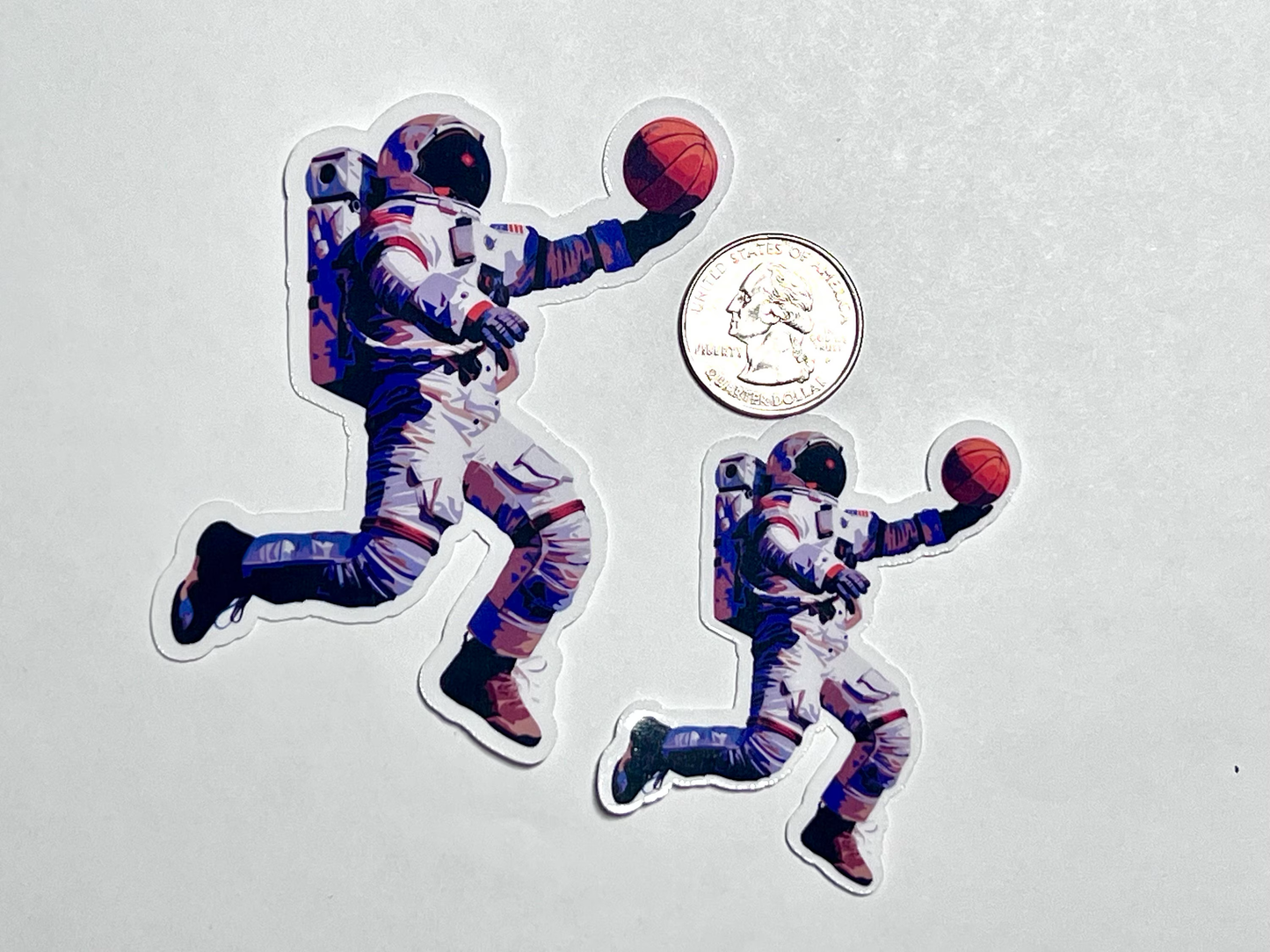 Basketball Astronaut Sticker | Spaceman Basketball Layup Vinyl Sticker