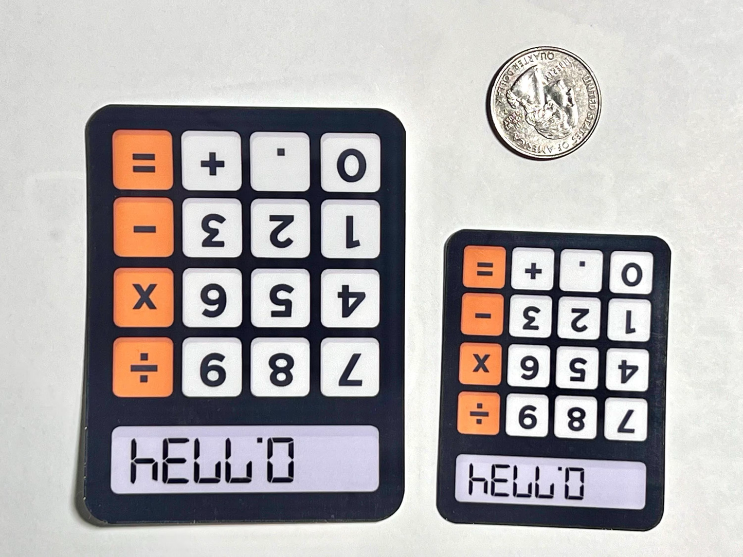 Upside-Down Calculator Sticker Saying "Hello" | Retro Calculator | Math, Finance, Accounting, Statistics Sticker | Math Teacher Student Gift
