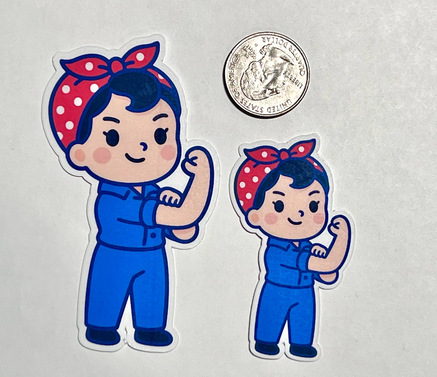 Rosie the Riveter Sticker | Waterproof Vinyl Sticker | Kawaii Design | Girl Power